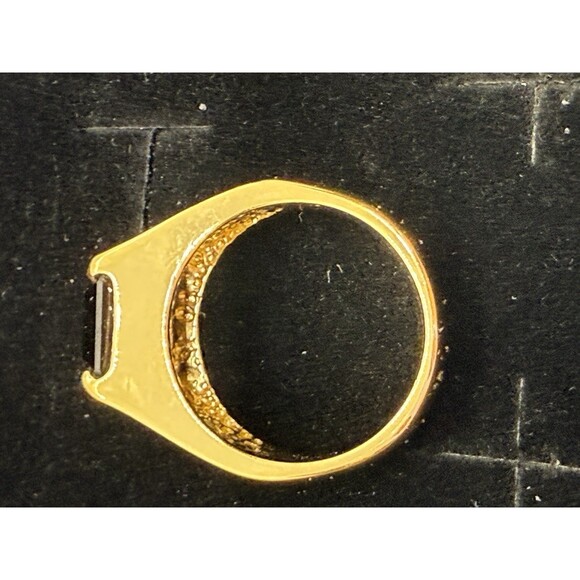 Ring 18K G. E. GOLD ELECTROPLATE American Ring Co A Size 6.5 Onyx Like Stone - Picture 6 of 16